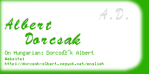 albert dorcsak business card